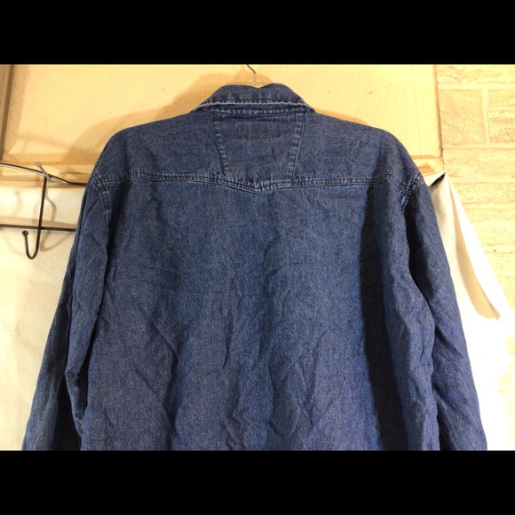 Cool Mens Sz L BLACK CANYON OUTFITTER Darker Wash Pearl Snap Front Denim Shirt - Picture 6 of 11